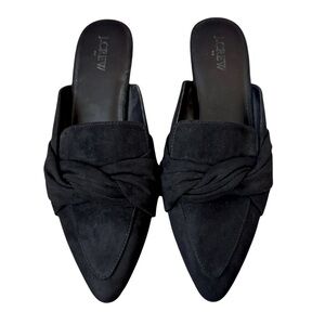 J.Crew Black Suede Loafer Mules with Twist Women’s Size 8 NIB Slip-On Flats